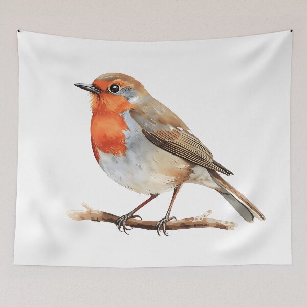 Item preview, Robin Bird Watercolor Painting designed and sold by RawNaturePrints.