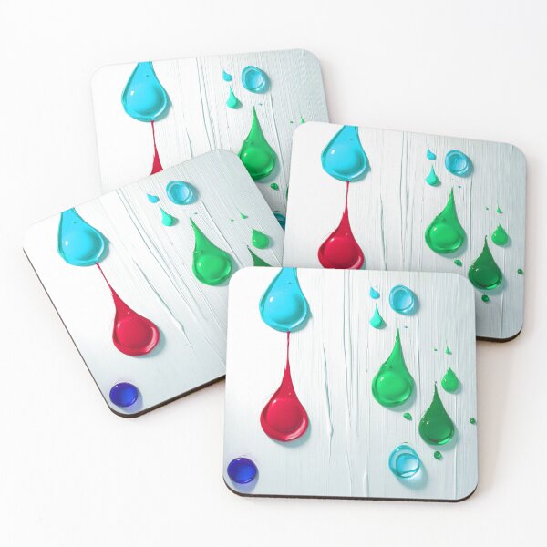 Item preview, Abstract 3D Paint Drips Red Green and Turquoise Blue designed and sold by Ingorgia Studio.