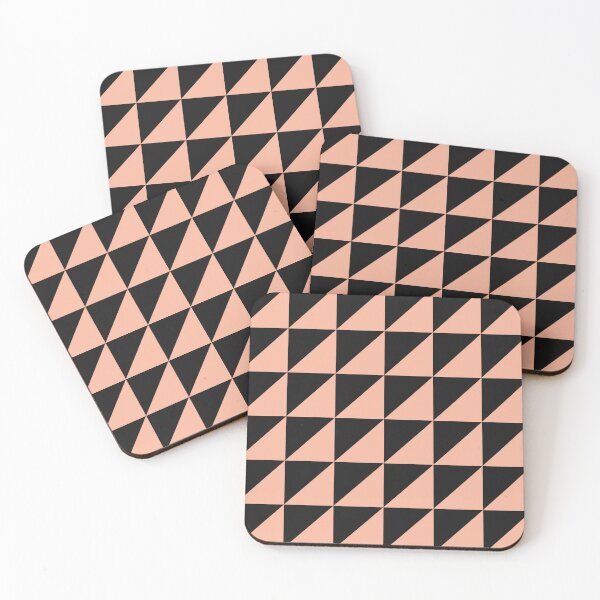 Item preview, Black And Peach Triangle Mosaic Pattern designed and sold by pattern-archive.