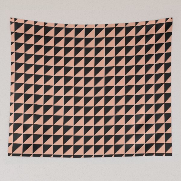 Item preview, Black And Peach Triangle Mosaic Pattern designed and sold by pattern-archive.