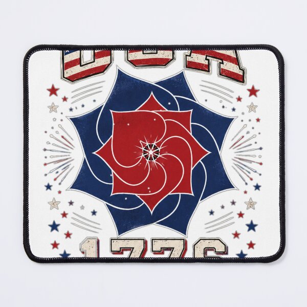 Item preview, Title: USA 1776 Patriotic Mandala PNG | Vintage American Flag Flower Design | 4th of July Varsity Style Sublimation | Fireworks Stars Tshirt Design designed and sold by Igrowlab254.
