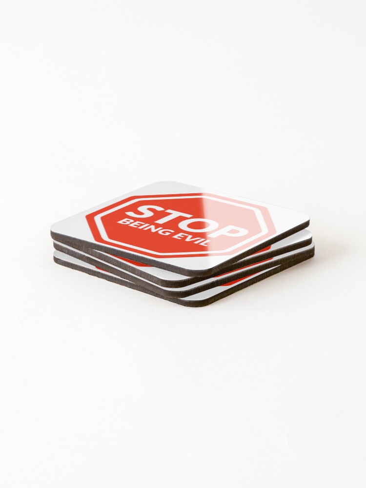 Thumbnail 4 of 5, Coasters (Set of 4), Stop being evil designed and sold by RACHELDF.