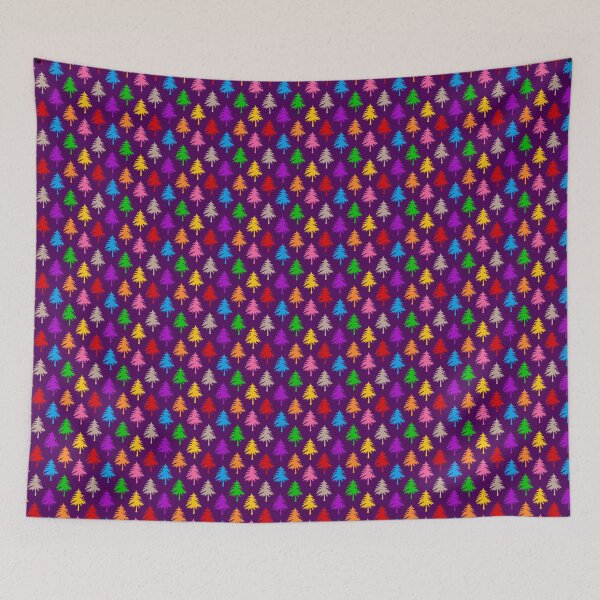 Item preview, Multicolored Pine Cone Trees - Purple  designed and sold by PatternTitan.