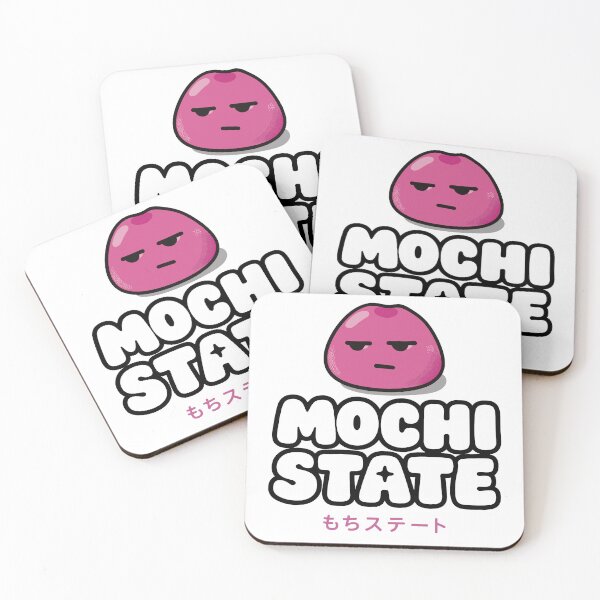 Item preview, Mochi State Bold Logo with Pink Kawaii Mochi Character designed and sold by TheUnraveled.