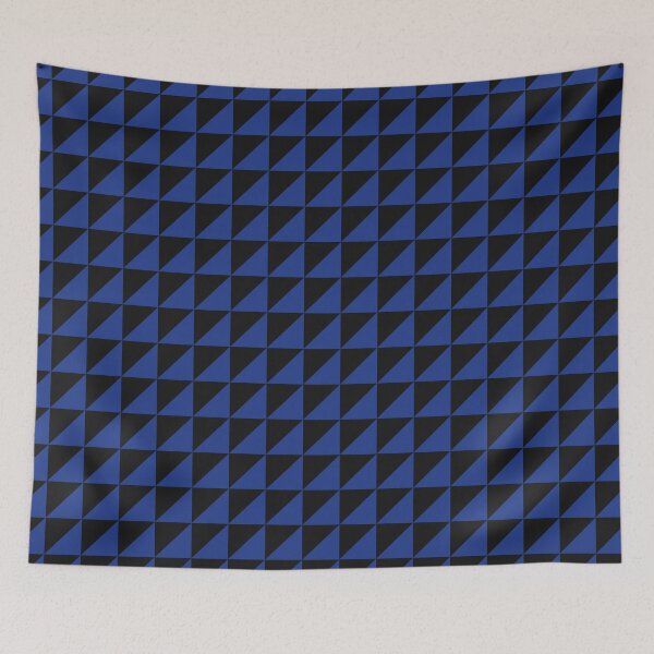 Item preview, Black And Royal Blue Triangle Mosaic Pattern designed and sold by pattern-archive.