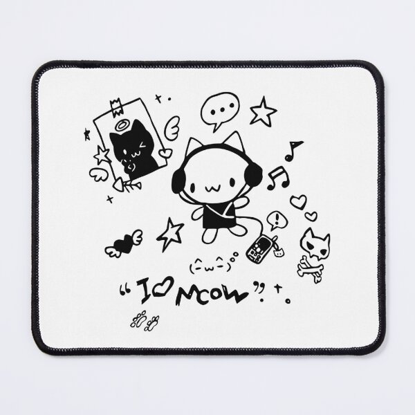Item preview, Kawaii Y2K Cyber Grunge Headphones Cat Doodle I Love Meow designed and sold by Krasnovaovaova.