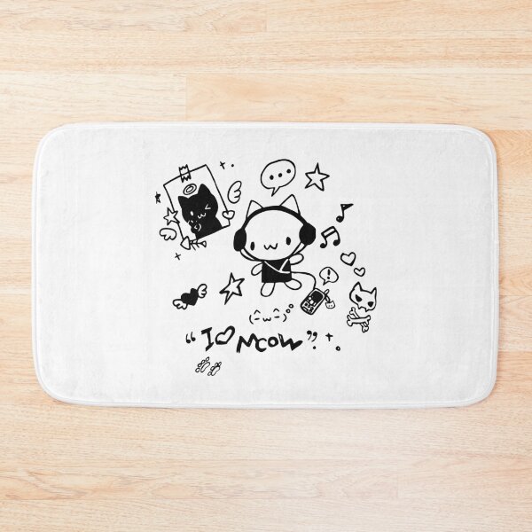 Item preview, Kawaii Y2K Cyber Grunge Headphones Cat Doodle I Love Meow designed and sold by Krasnovaovaova.