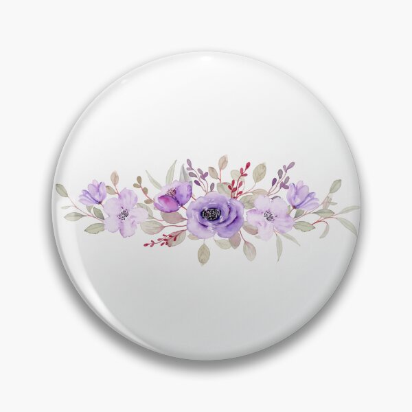 Item preview, Soft Lavender and Purple Watercolor Flower Garland Sticker designed and sold by simranart111.