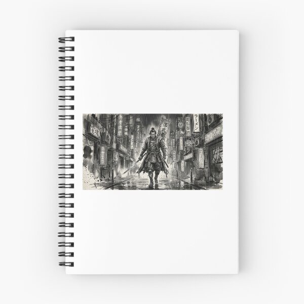 Item preview, Fallen Cyber Samurai Ronin in Neo Tokyo - Japanese Ink Style designed and sold by pocpoc3579.