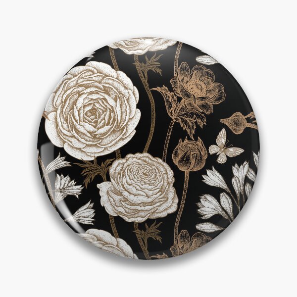 Item preview, Luxury Black, White and Gold Floral Seamless Design designed and sold by SugarCore.