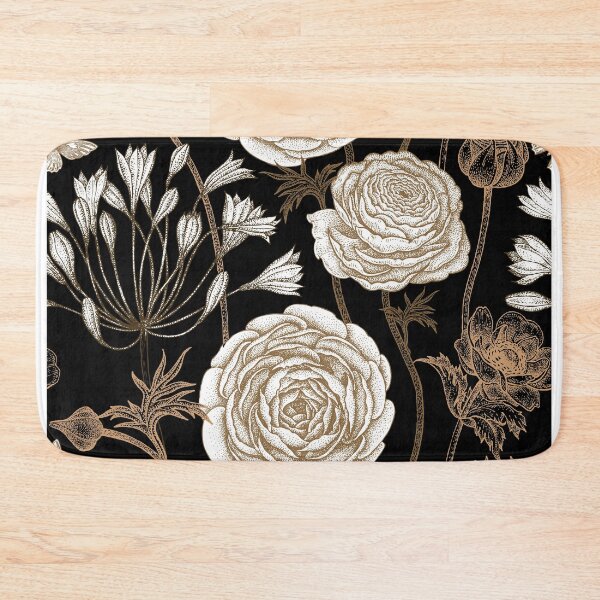 Item preview, Luxury Black, White and Gold Floral Seamless Design designed and sold by SugarCore.