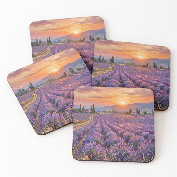 Item preview, French Lavender Fields Golden Hour Art designed and sold by randyknudsen.