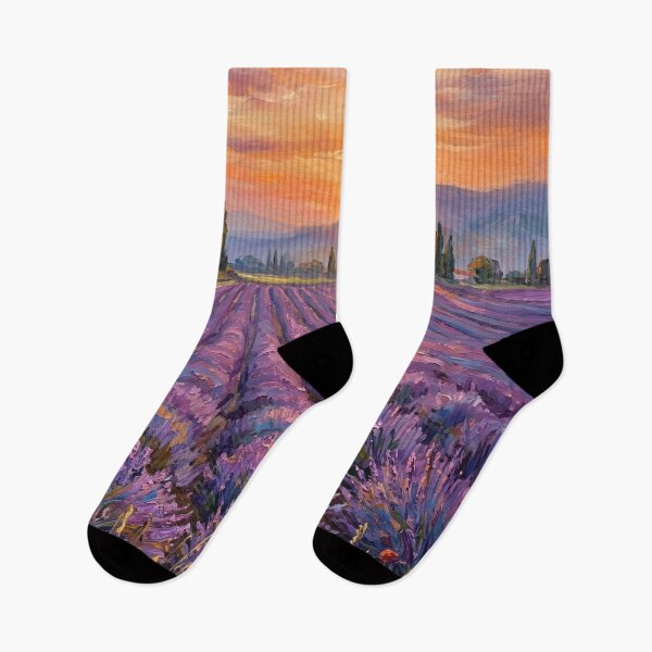 Item preview, French Lavender Fields Golden Hour Art designed and sold by randyknudsen.