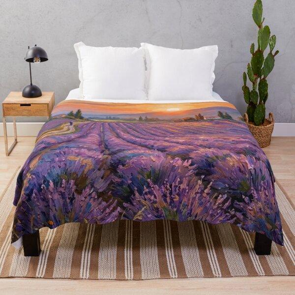 Item preview, French Lavender Fields Golden Hour Art designed and sold by randyknudsen.