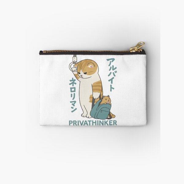 Item preview, Kawaii Japanese Cat Commuting Tired Meme Aesthetic Privathinker designed and sold by Krasnovaovaova.