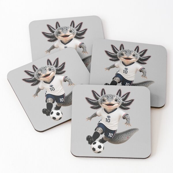 Item preview, Cute England Axolotl Soccer Mascot – Number 10 Football Fan Cartoon designed and sold by MonsoonInkX.