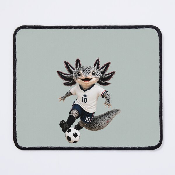 Item preview, Cute England Axolotl Soccer Mascot – Number 10 Football Fan Cartoon designed and sold by MonsoonInkX.