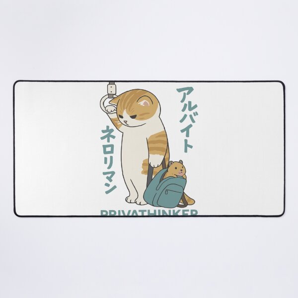Item preview, Kawaii Japanese Cat Commuting Tired Meme Aesthetic Privathinker designed and sold by Krasnovaovaova.