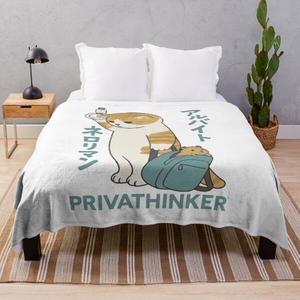 Item preview, Kawaii Japanese Cat Commuting Tired Meme Aesthetic Privathinker designed and sold by Krasnovaovaova.