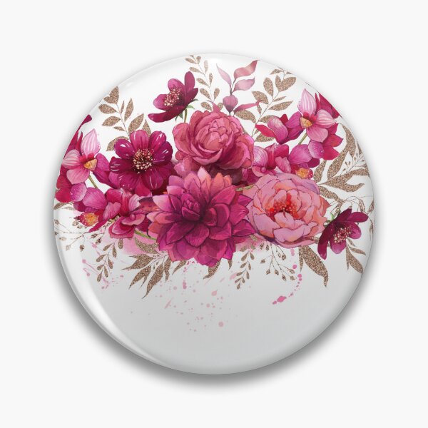 Item preview, Vibrant Burgundy and Magenta Watercolor Floral Sticker designed and sold by simranart111.