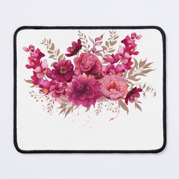 Item preview, Vibrant Burgundy and Magenta Watercolor Floral Sticker designed and sold by simranart111.
