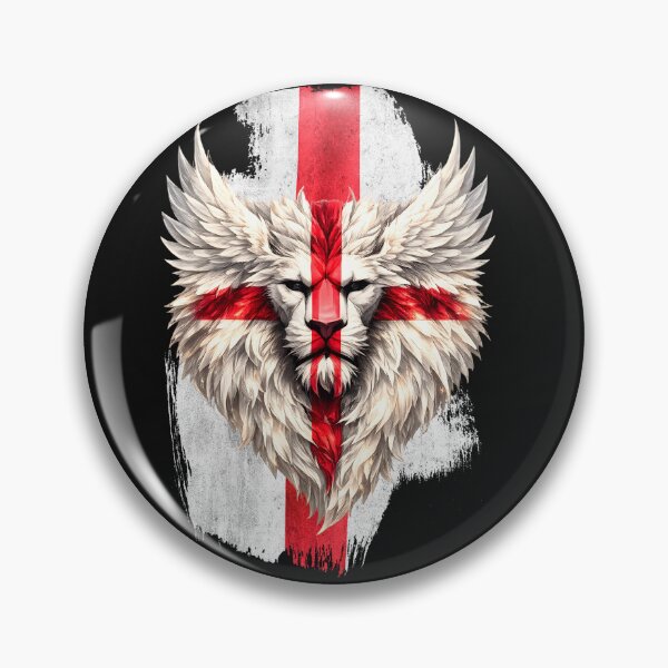 Item preview, England British St George Lion Wings Face Union Flag | English Patriotic UK Lion Artwork designed and sold by Genius Geek.