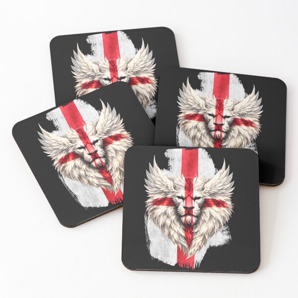 Item preview, England British St George Lion Wings Face Union Flag | English Patriotic UK Lion Artwork designed and sold by Genius Geek.