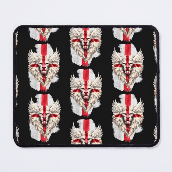 Item preview, England British St George Lion Wings Face Union Flag | English Patriotic UK Lion Artwork designed and sold by Genius Geek.