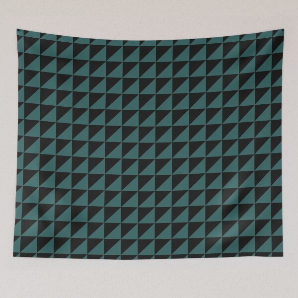 Item preview, Black And Teal Triangle Mosaic Pattern designed and sold by pattern-archive.