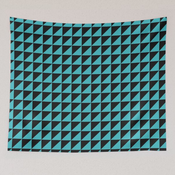 Item preview, Black And Turquoise Triangle Mosaic Pattern designed and sold by pattern-archive.
