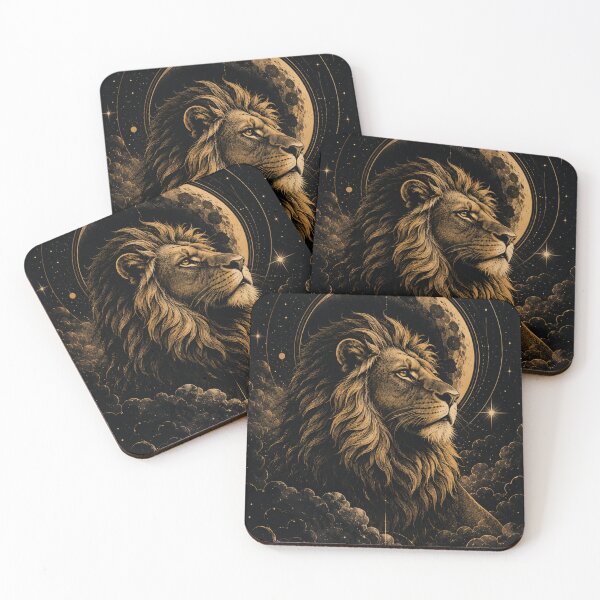 Item preview, Moon Lion | Golden Cosmic King Design designed and sold by LeonixPrint.