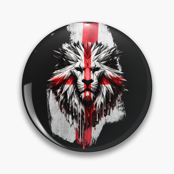 Item preview, England St Geore Lion Wax Face Union Flag | English Patriotic UK Lion Artwork designed and sold by Genius Geek.