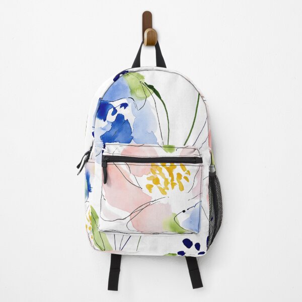 Item preview, Coral & Blue Watercolor Floral Pattern designed and sold by Ramona-Gliga.