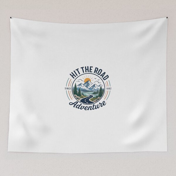 Item preview, Hit The Road Adventure Outdoor Travel Mountains Camping Road Trip 1992 designed and sold by JonesFlora2025.