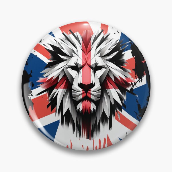 Item preview, England British Lion Face Union Flag | English Patriotic UK Lion Artwork designed and sold by Genius Geek.