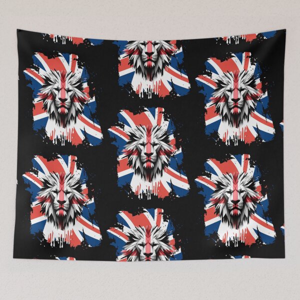 Item preview, England British Lion Face Union Flag | English Patriotic UK Lion Artwork designed and sold by Genius Geek.