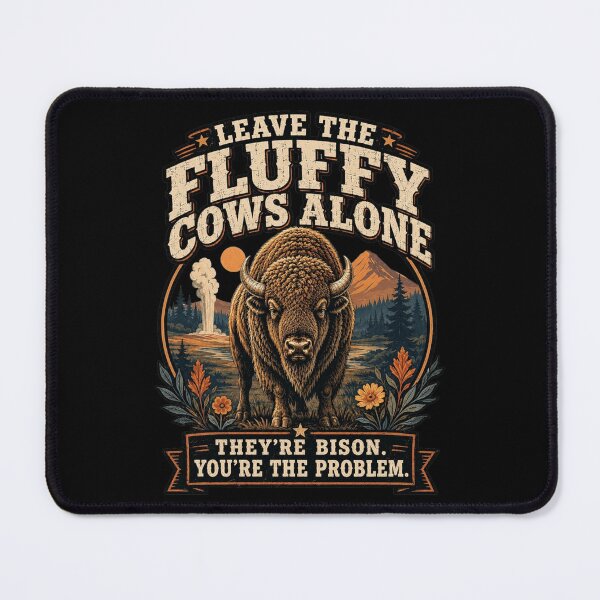 Item preview, leave the fluffy cows alone bison yellowstone designed and sold by MaskedTarget.