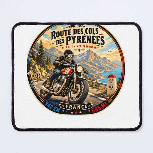 Item preview, Route Des Cols Des Pyrenees Atlantic Mediterranean France Motorcyclist Road Trip Adventure designed and sold by Simsimah26Parks.