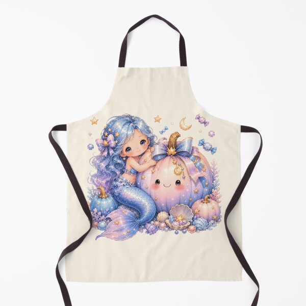 Item preview, Pastel Halloween Mermaid Hugging Cute Pumpkin | Kawaii Fantasy Autumn Magic designed and sold by looplandger.