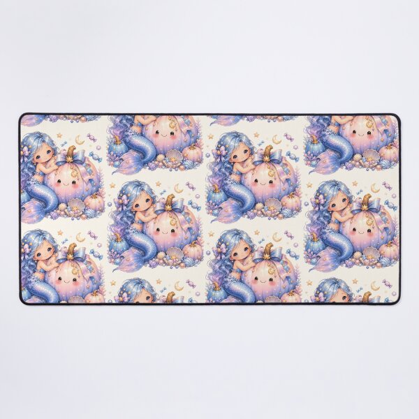Item preview, Pastel Halloween Mermaid Hugging Cute Pumpkin | Kawaii Fantasy Autumn Magic designed and sold by looplandger.