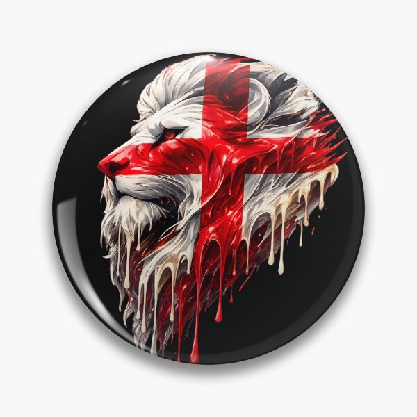 Item preview, England St George Lion Face Union Flag | English Patriotic UK Lion Artwork designed and sold by Genius Geek.