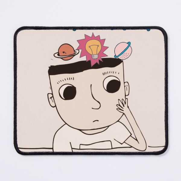 Item preview, Creative Mind -boy with Planets and Idea Bulb Illustration designed and sold by KRVC Studio .