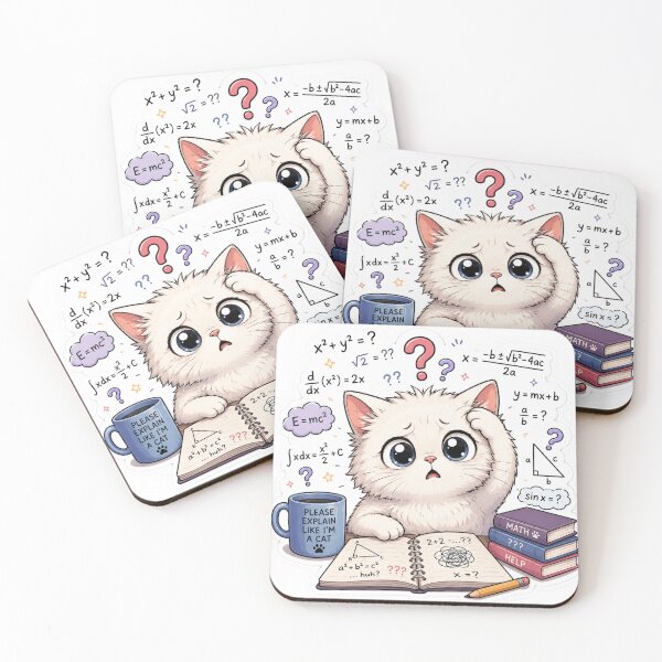 Item preview, Confused Math Kitty Chaos Sticker  designed and sold by Designertanya.