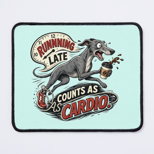 Item preview, Funny Greyhound Coffee Runner Cardio Humor designed and sold by Gentlestate.