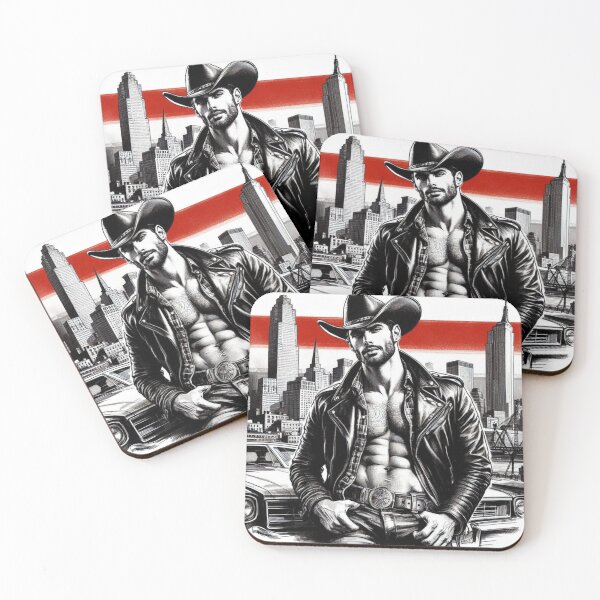 Item preview, Let's Ride - Retro Jersey City Urban Gay Leather Cowboy Gay Art Design designed and sold by ItsAKinkThing.