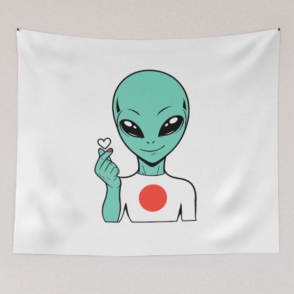 Item preview, Zorgo Japan | Finger Heart Sign Alien | Japan Flag Shirt | Cute Alien Gift | Japan Merchandise designed and sold by The-Visitors.