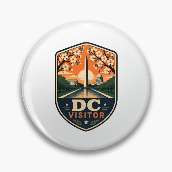Item preview, Washington DC Visitor Badge – Cherry Blossom Sunset designed and sold by Fenay Designs.