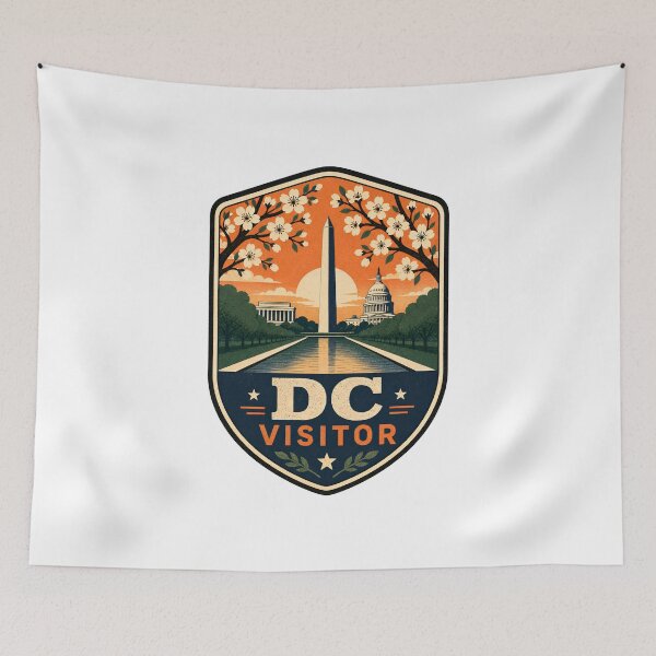 Item preview, Washington DC Visitor Badge – Cherry Blossom Sunset designed and sold by Fenay Designs.