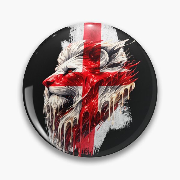 Item preview, England St George Lion Face Union Flag | English Patriotic UK Lion Artwork designed and sold by Genius Geek.