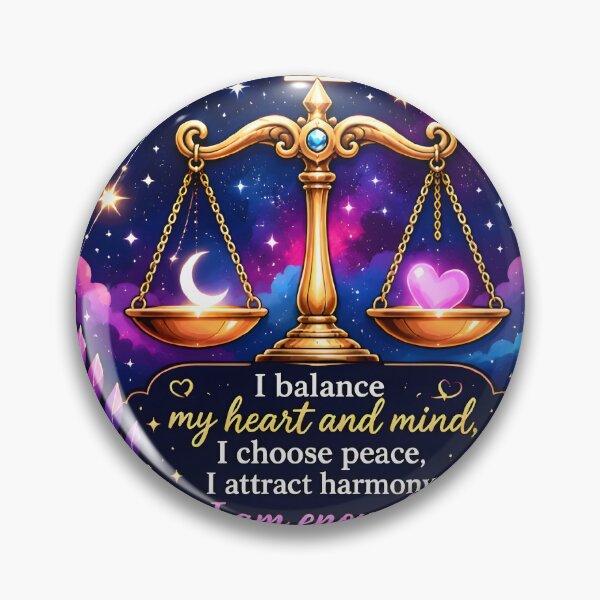 Item preview, Libra I Am Enough Balance Heart Mind Galaxy Affirmation Art designed and sold by Zodiac Celestial Art.